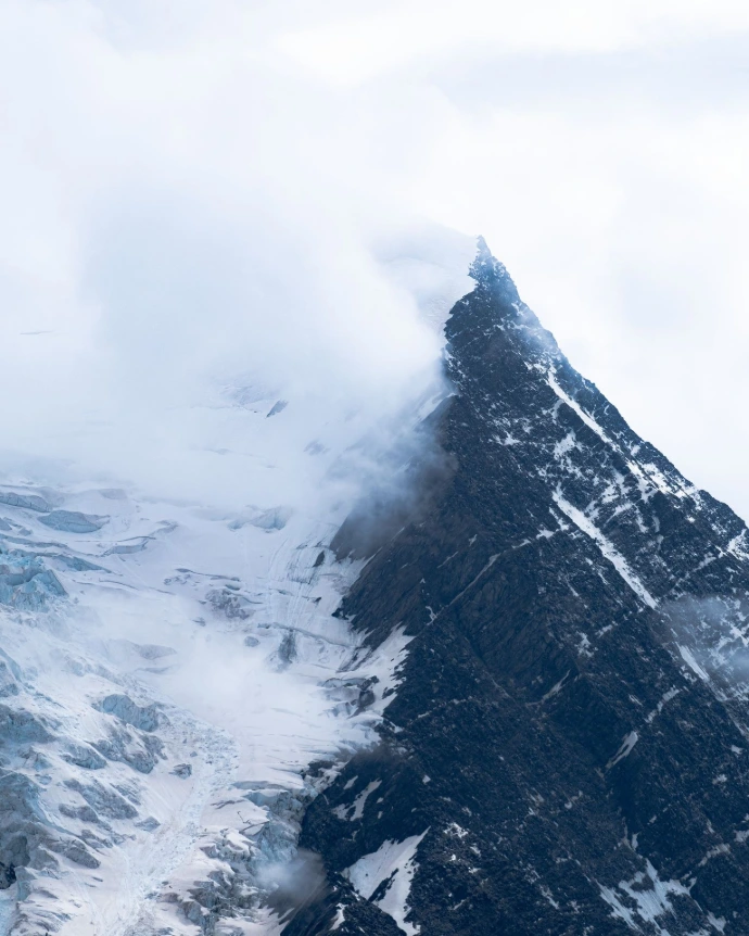 glacier de montagne glace neige froide roches