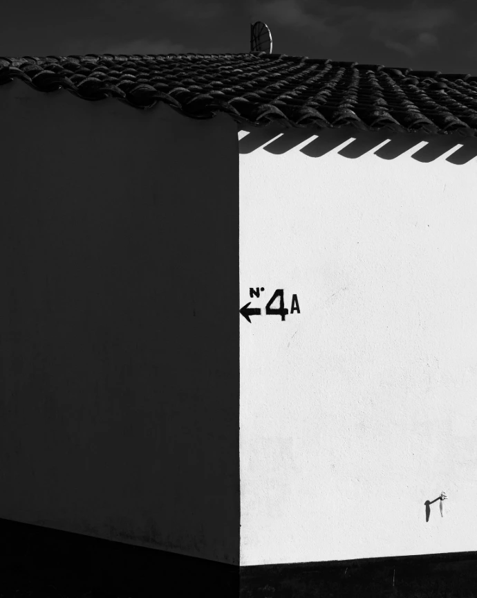 maison noir et blanc rue toit