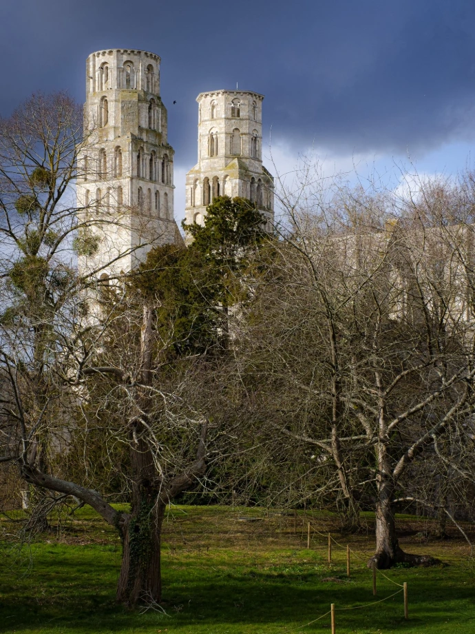 bâtiment couleurs abbaye arbres ciel nuages tempête soleil blanc contrastes